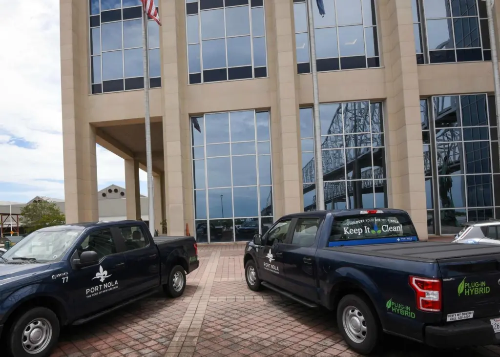 Electric hybrid trucks at the Port of New Orleans Photo: Port NOLA