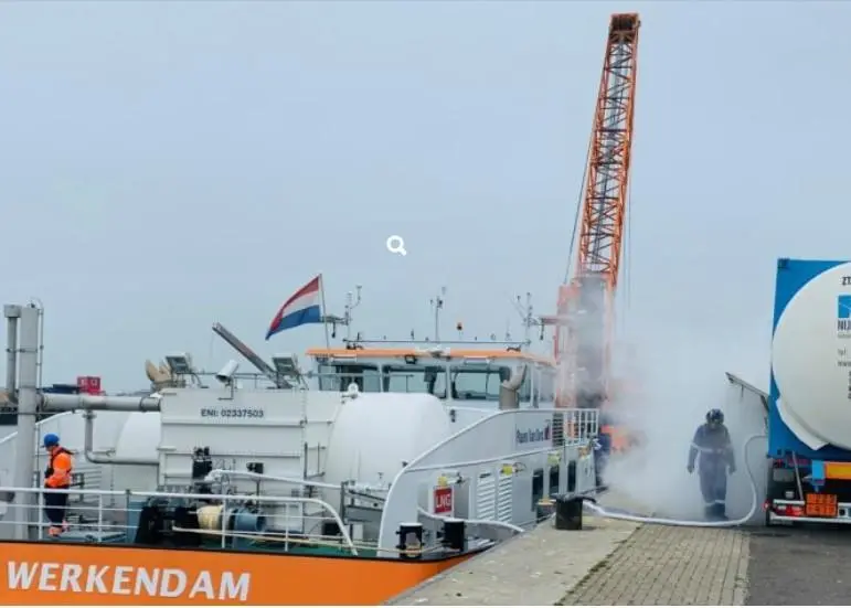 The first LNG bunkering has taken place at the Port of Ijmuiden Photo: Titan LNG