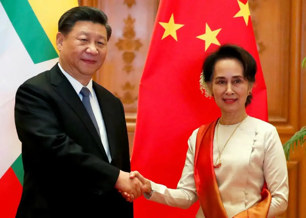 President Xi Jinping and Aung San Suu Kyi Credit: Reuters