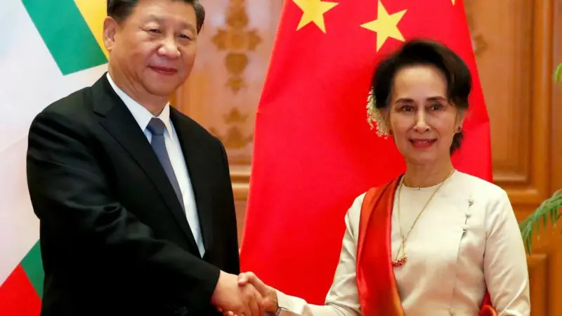 President Xi Jinping and Aung San Suu Kyi Credit: Reuters