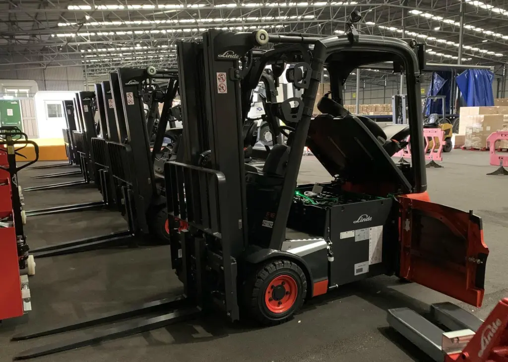 Electric forklifts at Port of Hull