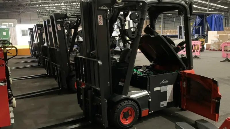 Electric forklifts at Port of Hull