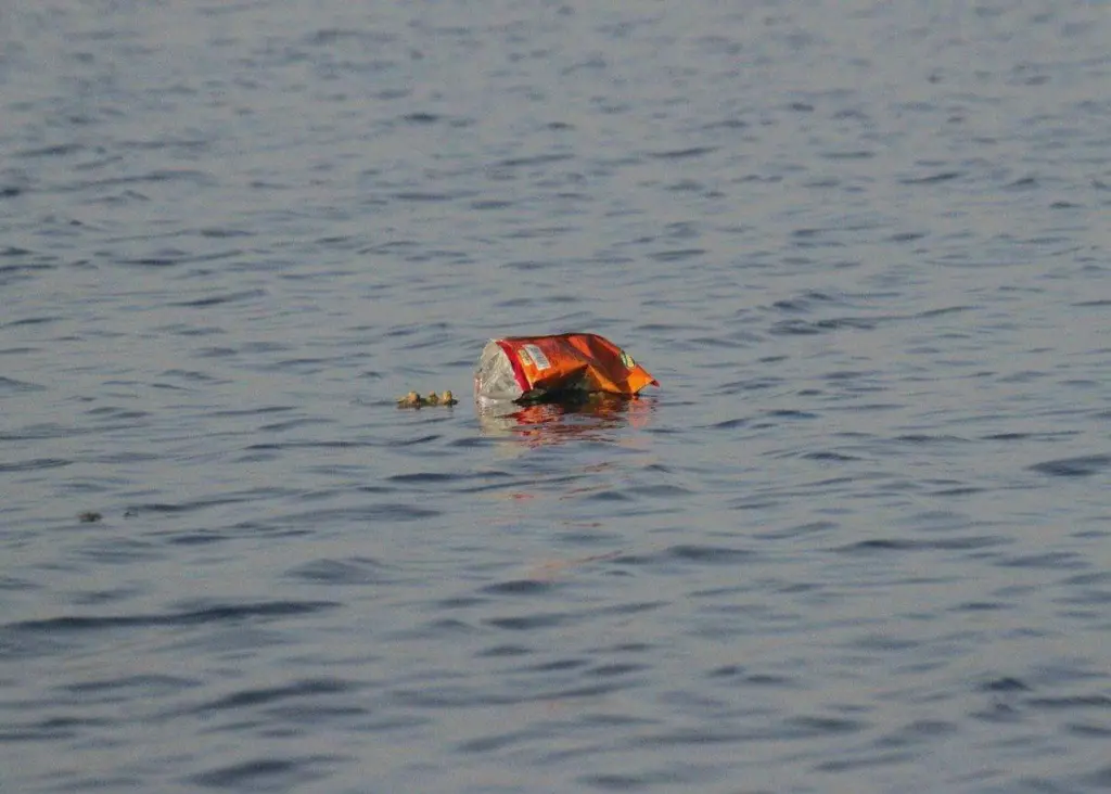 plastic in river
