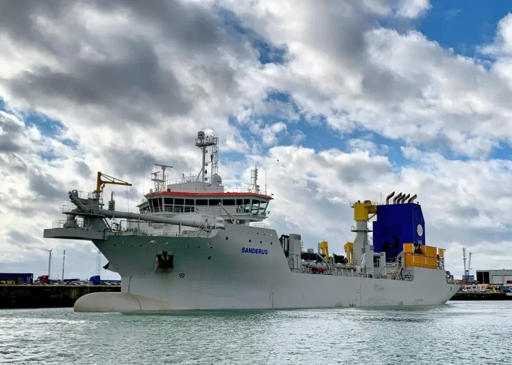 Sanderus is Jan De Nul Group's fourth ULEv to be launched within the past year Photo: Jan De Nul