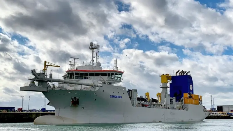 Sanderus is Jan De Nul Group's fourth ULEv to be launched within the past year Photo: Jan De Nul