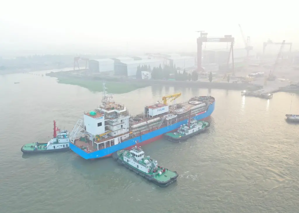 The LNG bunkering vessel will enable FueLNG to provide regular ship-to-ship LNG bunkering services Photo: FueLNG