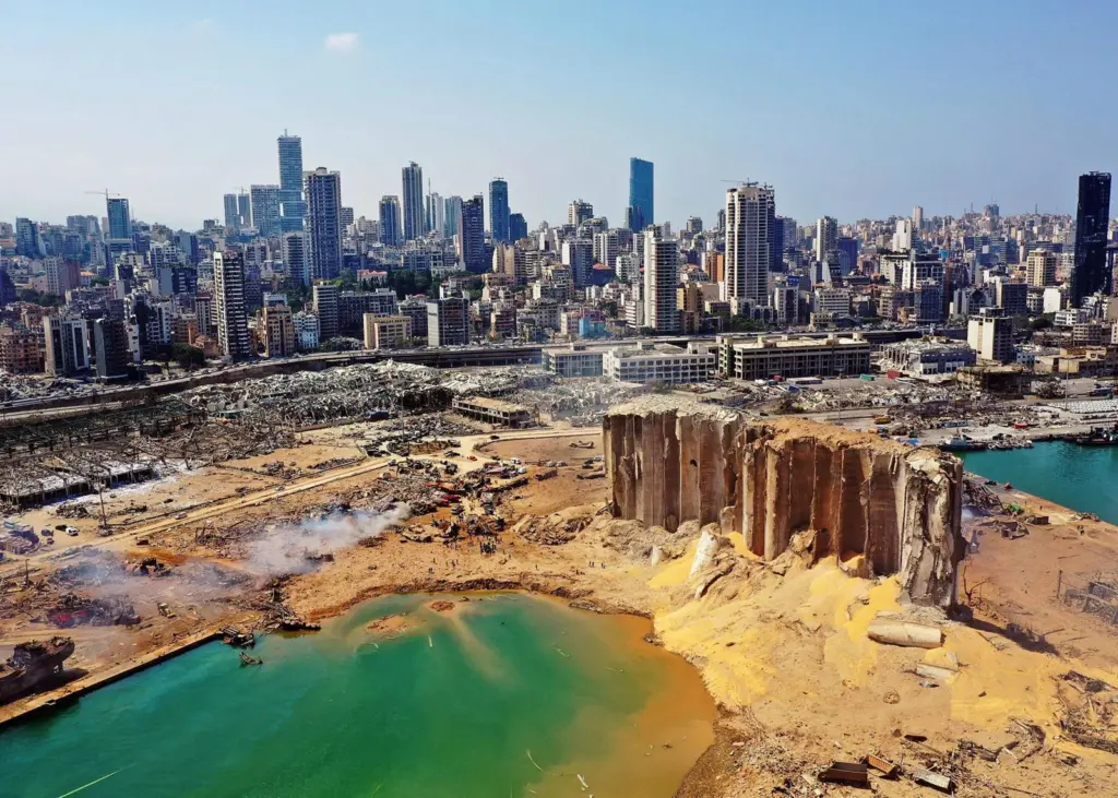 The blast in August left the Port of Beirut almost completely destroyed Photo: AFP via Getty Images