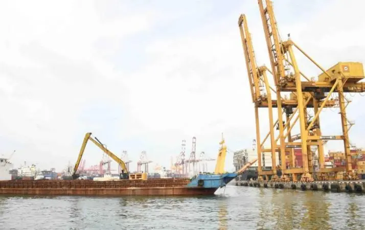 Phase 5 of the construction of the Jaya Container Terminal has begun Photo: SLPA
