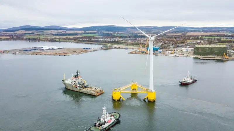 WindFloat 1 demonstration unit, a floating offshore wind unit based in the Cromarty Firth Photo: Opportunity Cromarty Firth