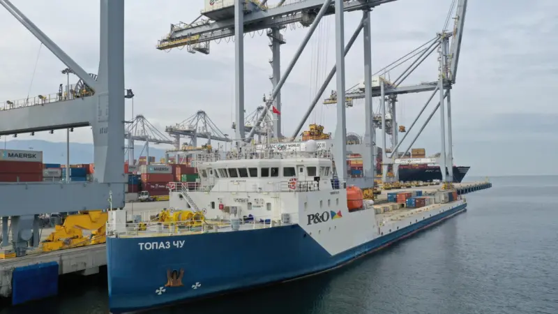 The P&O Maritime Logistics MCV arriving at DP World Yarimca Photo: P&O Maritime Logistics