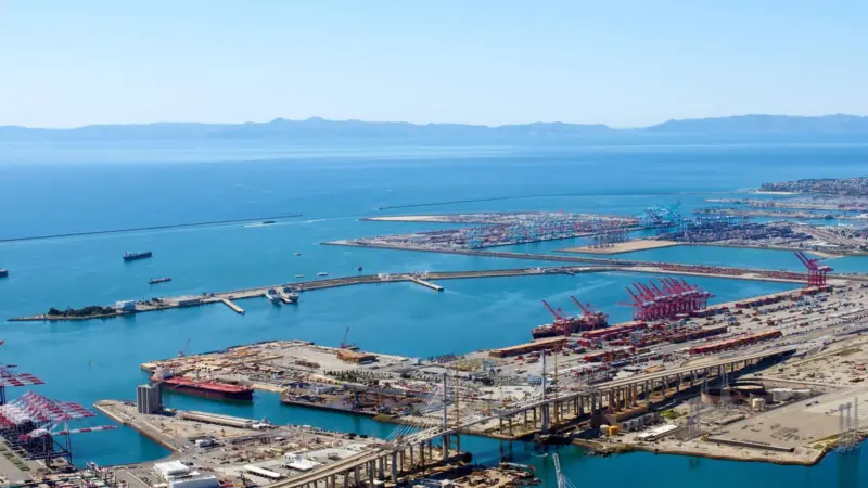 Californian ports are facing power issues, pictured, Port of Long Beach Photo: D Ramey Logan/Wikimedia Commons CC BY-SA 4.0