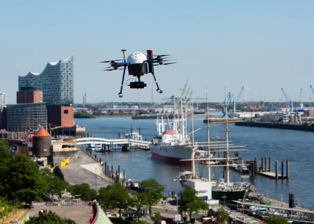 Drone at the Port of Hamburg