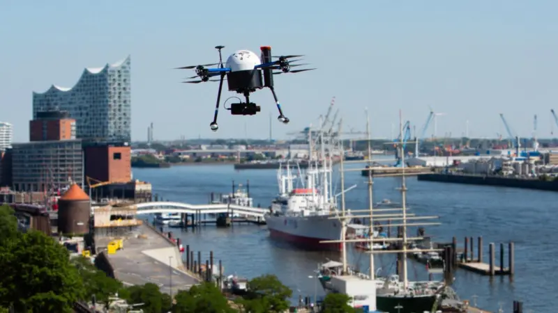 Drone at the Port of Hamburg