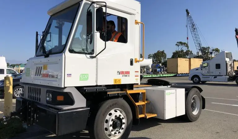 Two all-electric yard tractors were recently acquired by the Port, funded through a Zero- and Near Zero-Emission Freight Facilities grant Photo: Port of Hueneme