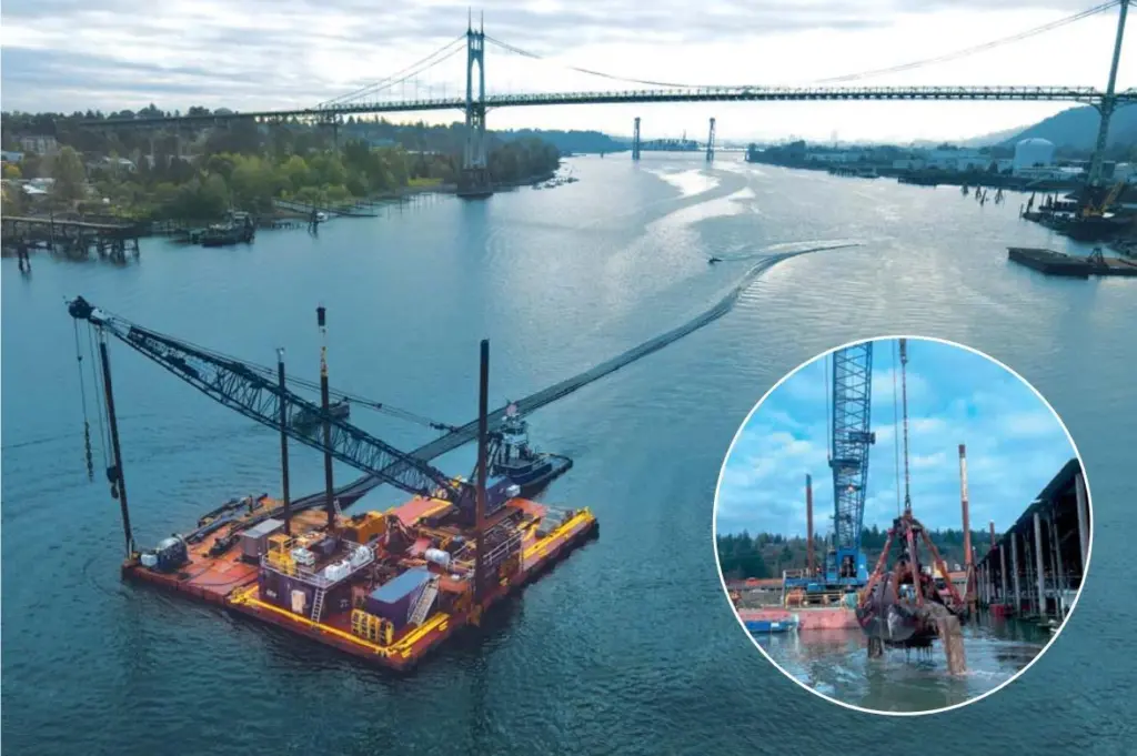 Dredging and piling activities were optimised at the port of Kalama, Oregon, USA via the application of Trimble technology