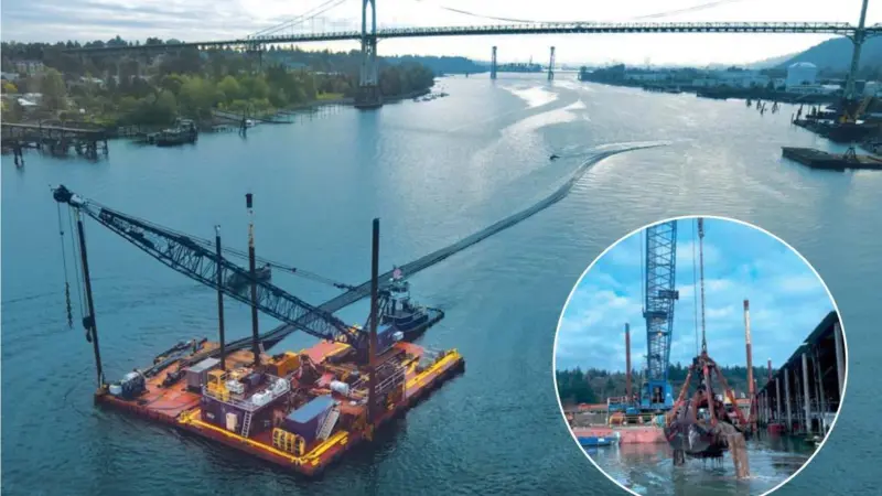Dredging and piling activities were optimised at the port of Kalama, Oregon, USA via the application of Trimble technology
