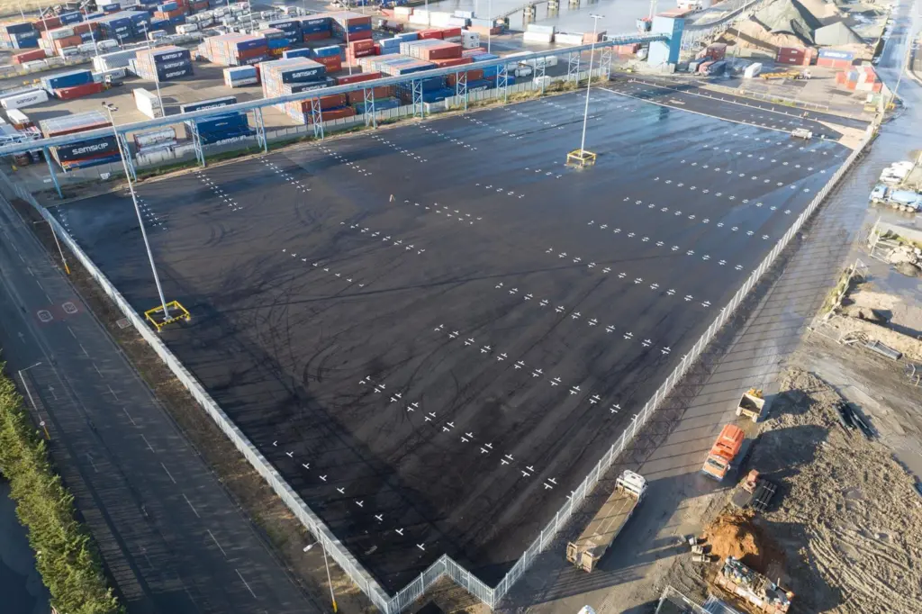 The completed extension at ABP's Port of Hull Container Terminal