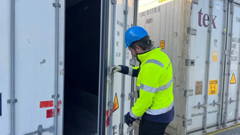 Reefer container at APMT Gothenburg
