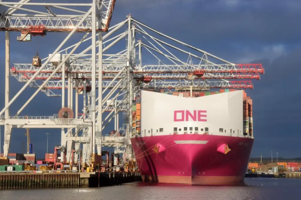 The ONE 'Trust' at dock in Southampton, UK