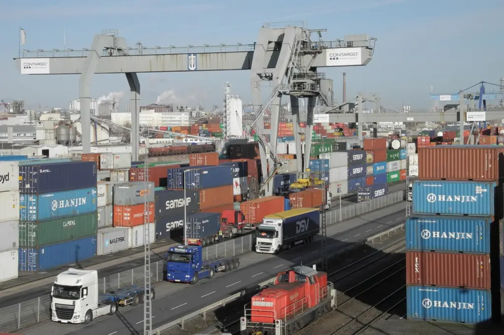 Cargo and shipping containers in port