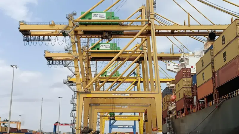 Cranes ready to unload cargo at the Port of Valencia
