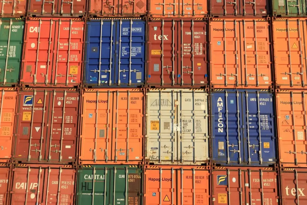 Stacked up shipping containers