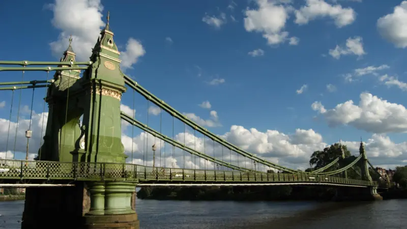 Hammersmith Bridge on the River Thames in London