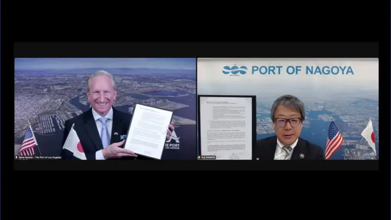 Gene Seroka, Port of Los Angeles executive director and Yuji Kamata, EVP of the Nagoya Port Authority