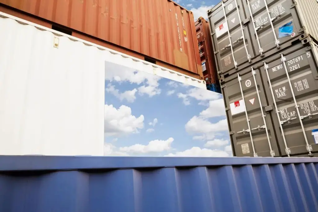 Containers at port