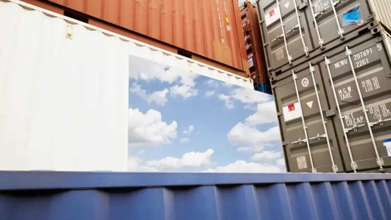 Containers at port