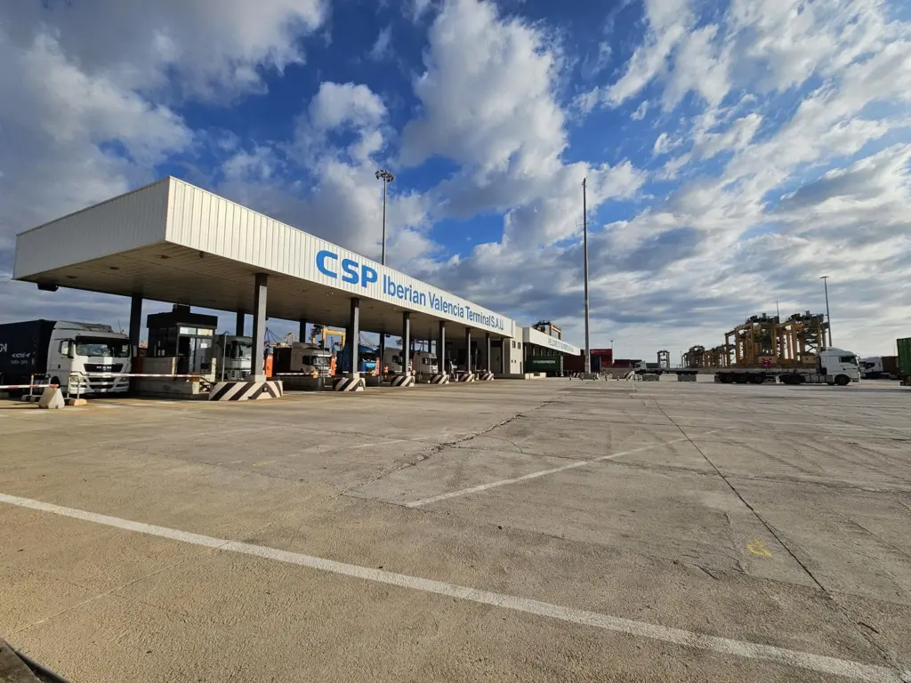 Trucks at CSP Spain container terminal