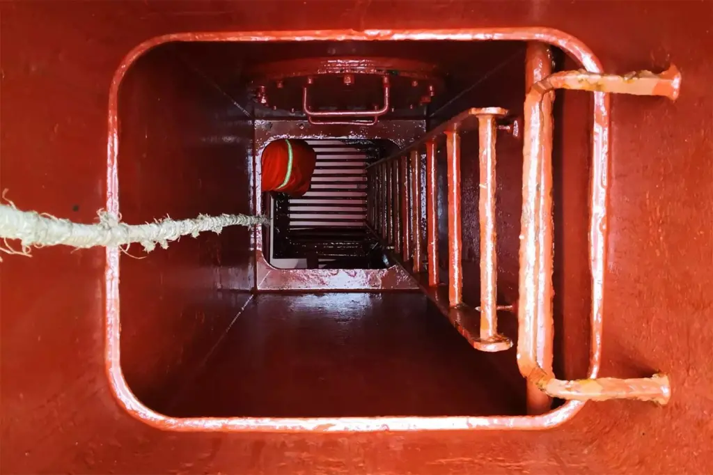 enclosed spaces manhole with step ladder