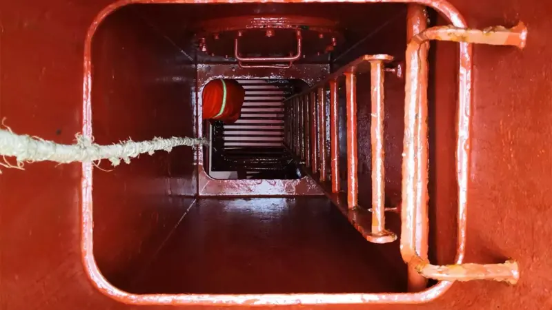 enclosed spaces manhole with step ladder