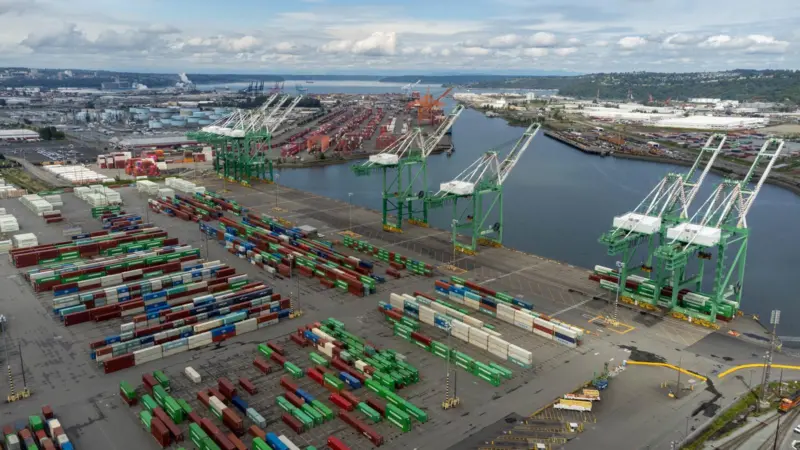 The Port of Tacoma in Washington, US