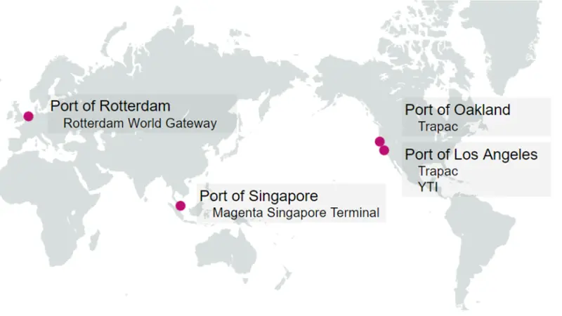 ONE Ports map