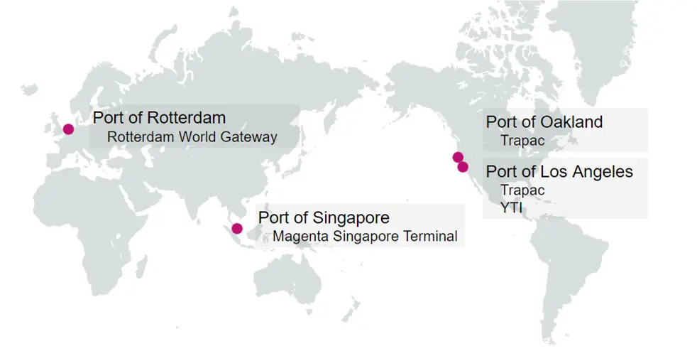 ONE Ports map