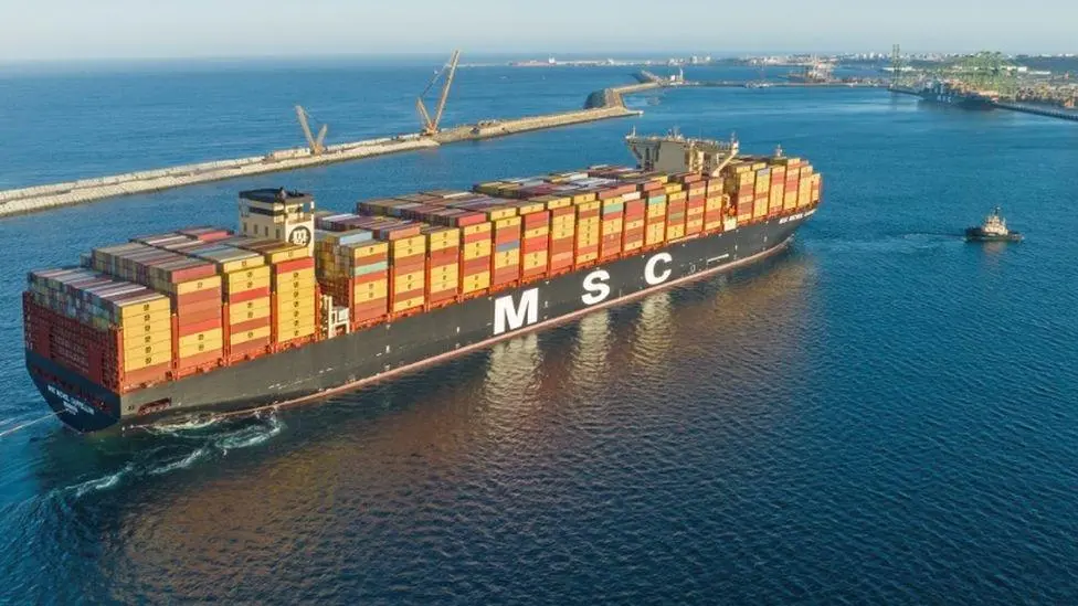 MSC ship in the Red Sea