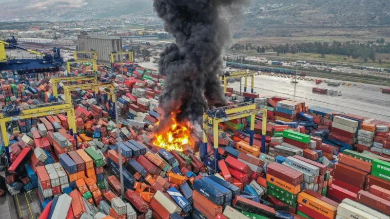 Damage at Iskenderun Port, February 2023