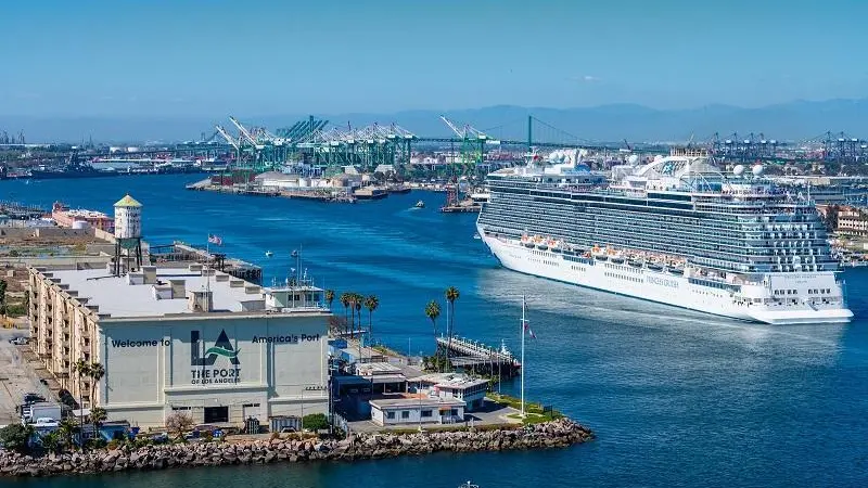 Cruise ship at Port of Los Angeles