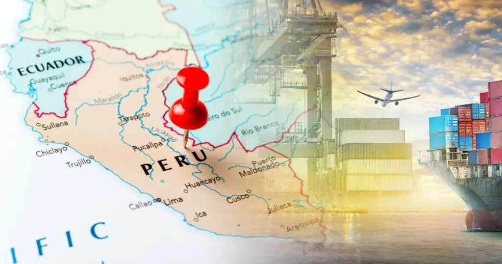 Map of Peru with pin