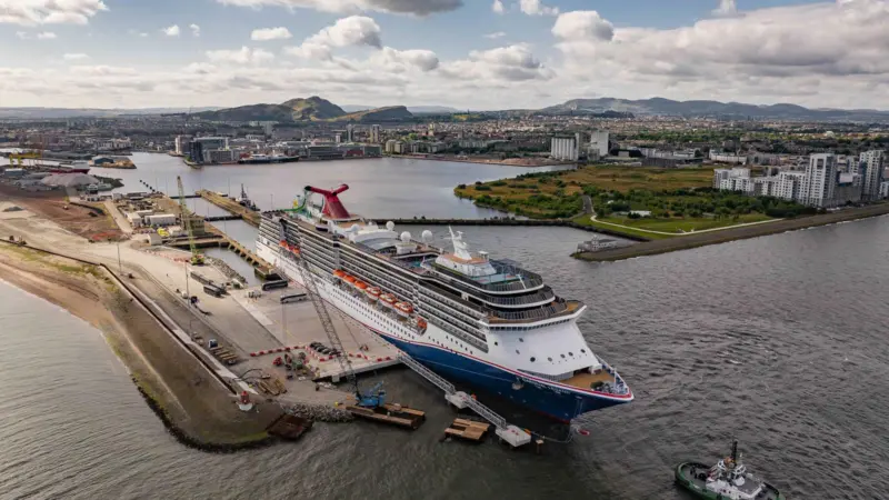 The 'Carnival Legend' docks at the new outer berth at Forth Ports Leith