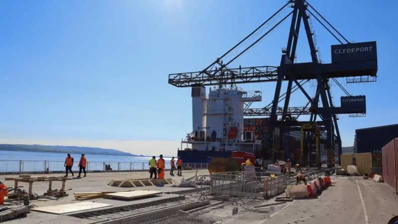 The crane infrastructure upgrade under way at Greenock Ocean Terminal
