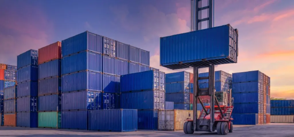 forklift at a container terminal