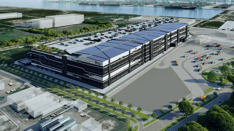 Artist Impression of the new PSA logistics hub - PSA Supply Chain Hub @ Tuas