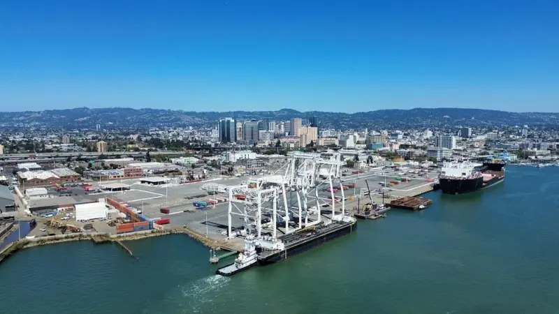 Aerial shot of Howard Property at the Port of Oakland, California