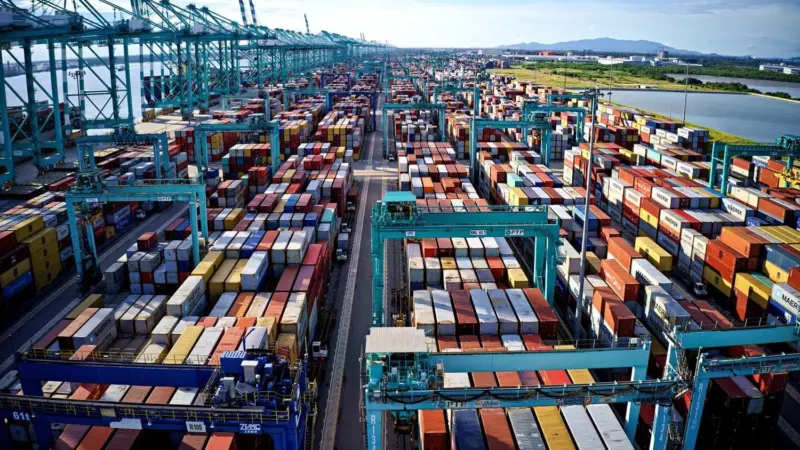 Containers at the Port of Tanjung Pelepas in Malaysia