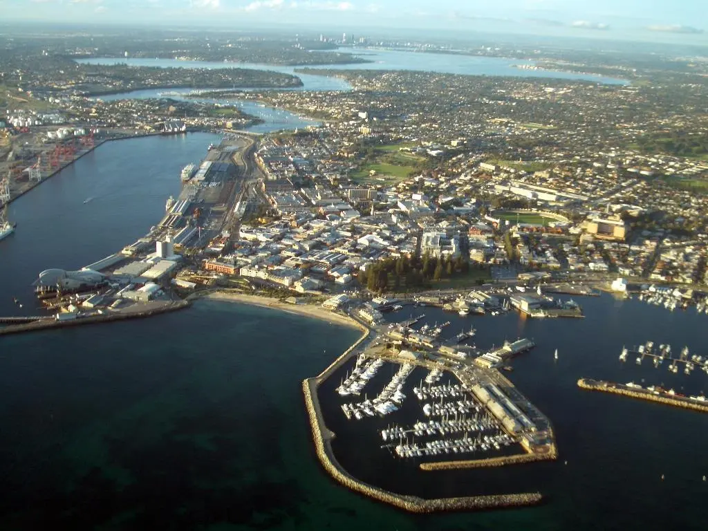 Aerial view of the Port of Fremantle, Australia