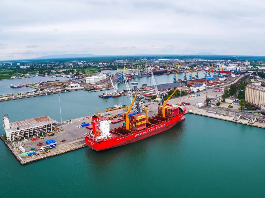 Ship at port at APM Terminals in Poti in Georgia