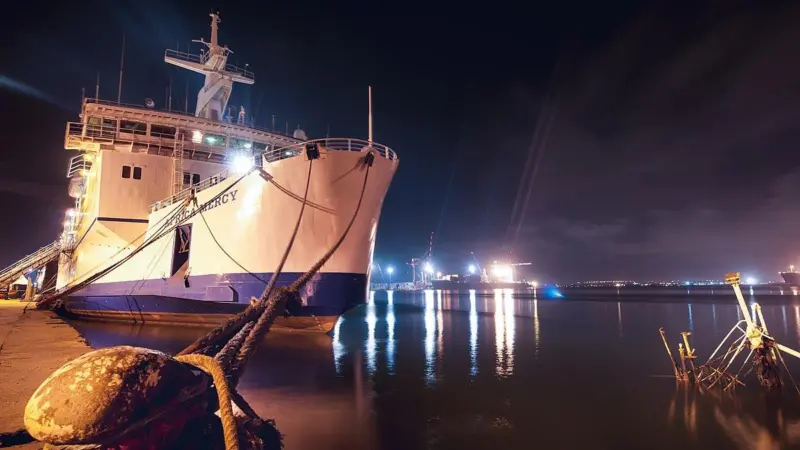 'Africa Mercy' ship docked at the Port of Point-Noire in Congo