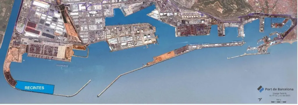 Image of a new embankment at the Port of Barcelona